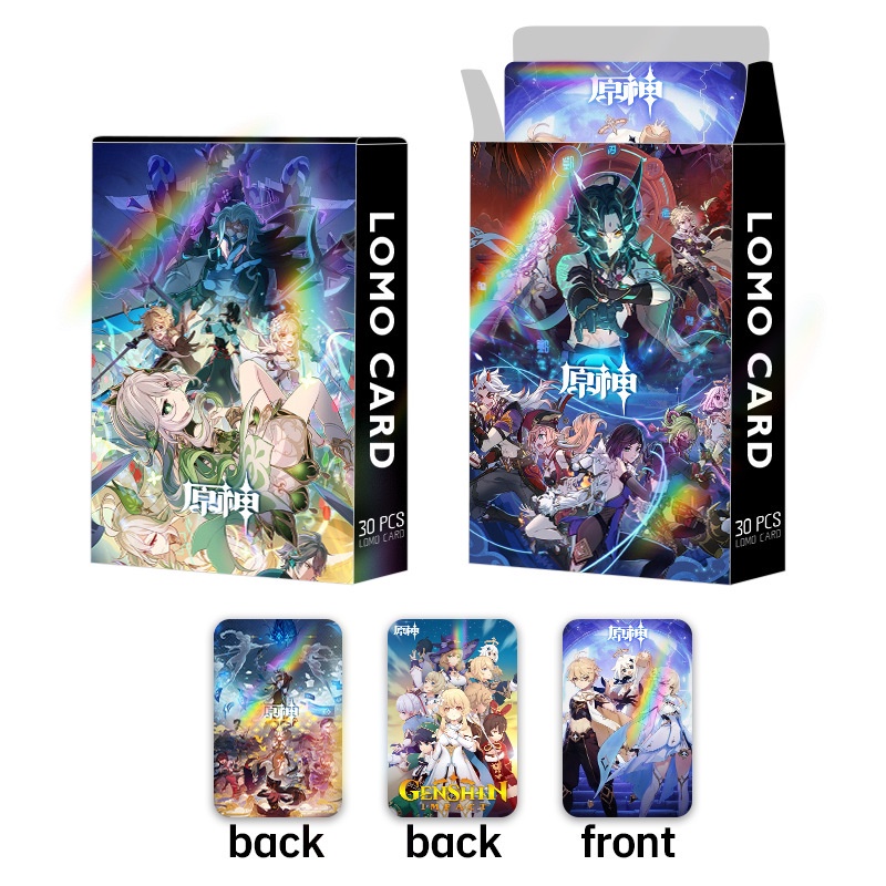 Genshin Laser Flash Lomo Card Double-sided Color Printing Photocard