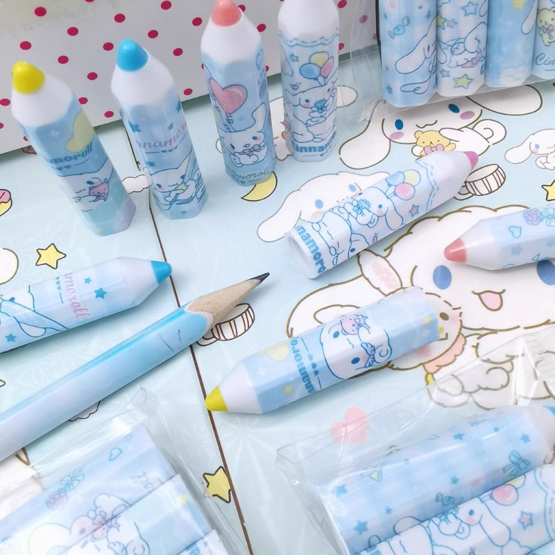 Sanrio Set 4 Nắp Đậy Bút Chì Họa Tiết Hoạt Hình Dễ Thương
