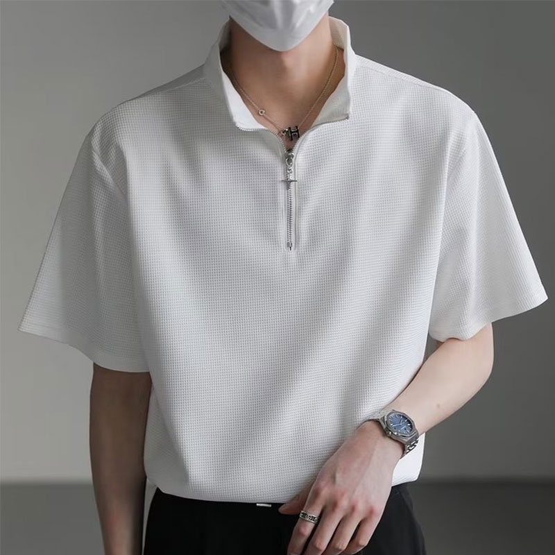 Áo polo Tay Ngắn Màu Trơn Đơn Giản Thời Trang Mới Cho Nam