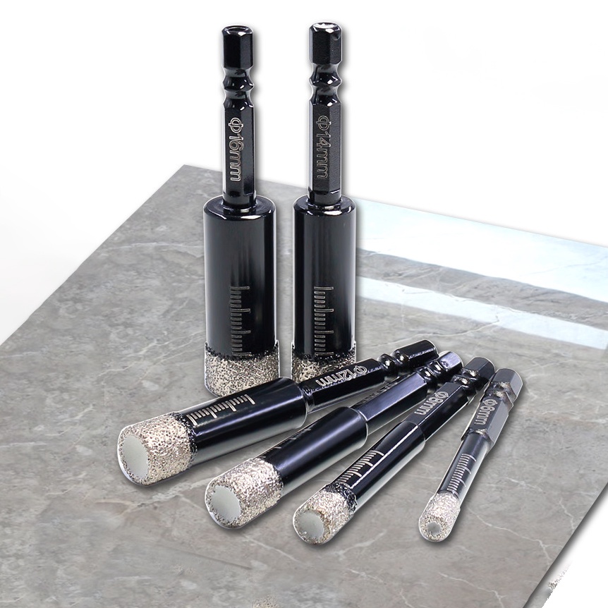 Mũi khoan kính,gạch men,đá hoa,thủy tinh đa năng chuôi lục giác Mũi khoan đa năng phủ kim cương chuyên khoan lỗ gạch men