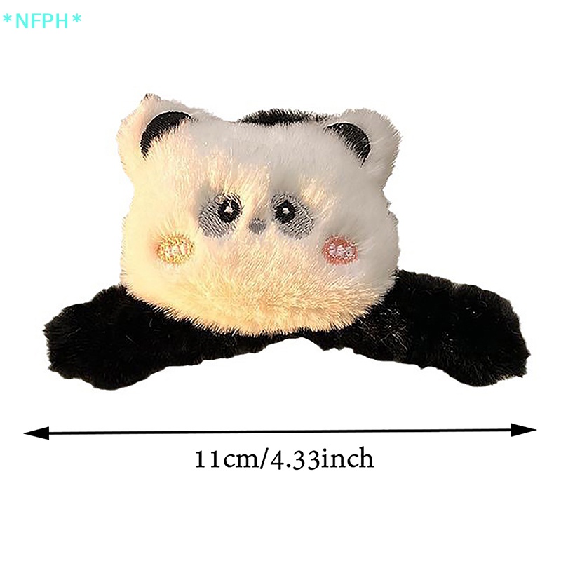 Nfph > Kẹp Tóc acrylic Cỡ Lớn Hình Gấu Trúc / Cá Mập Hoạt Hình Phong Cách Hàn Quốc Thời Trang Mùa Đông Mới