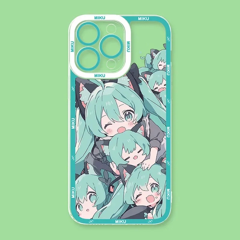 Ốp lưng iphone cạnh vuông Kawaii H-Hatsune Miku 8plus/x/xs/11/12/pro/max/plus/promax