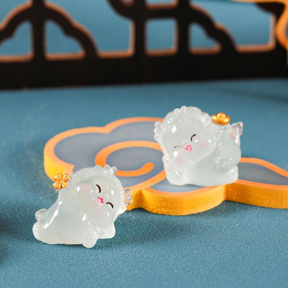 Mô Hình Rồng Năm 2024 mini Bằng Nhựa resin Phát Quang Kiểu Trung Hoa Trang Trí Tiểu Cảnh / Sân Vườn