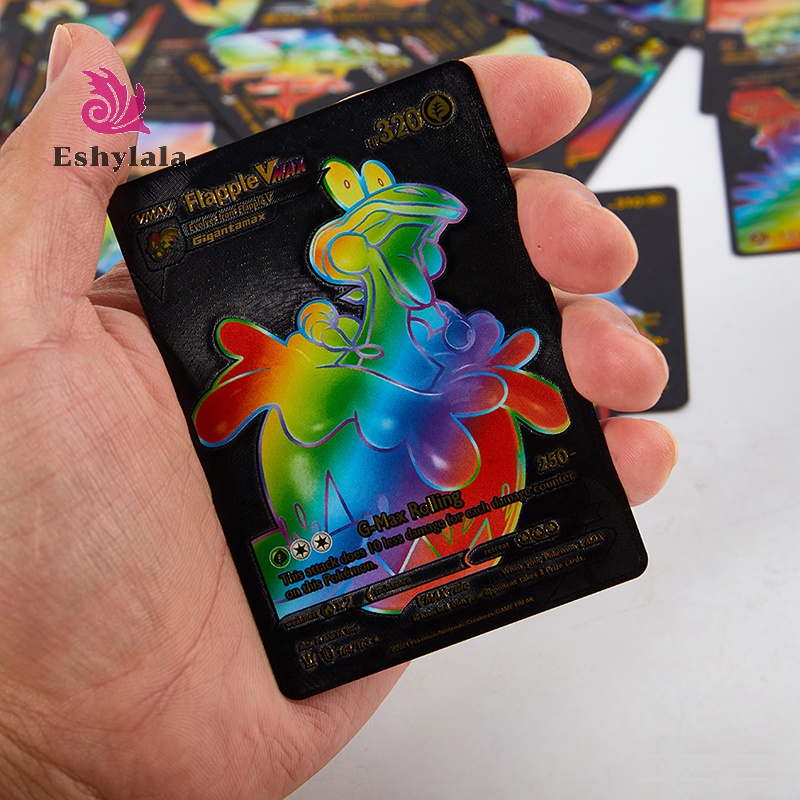 Hộp 55 Thẻ Bài pokemon Bằng Kim Loại Màu Vàng / Bạc vmax gx charizard