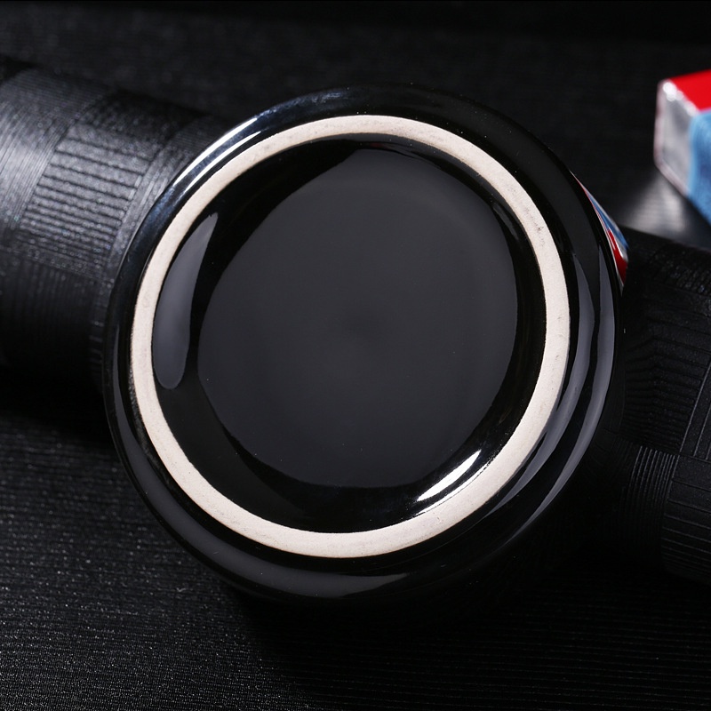 Gạt Tàn Thuốc Hình Tròn Bằng Sứ Màu Trắng Đen Kiểu Châu Âu Sáng Tạo