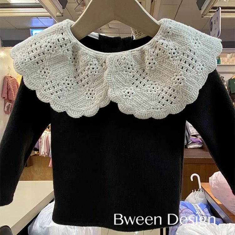 Áo Nhung Phối Ren Thời Trang Mùa Thu 2023 Mới Dành Cho Bé Gái