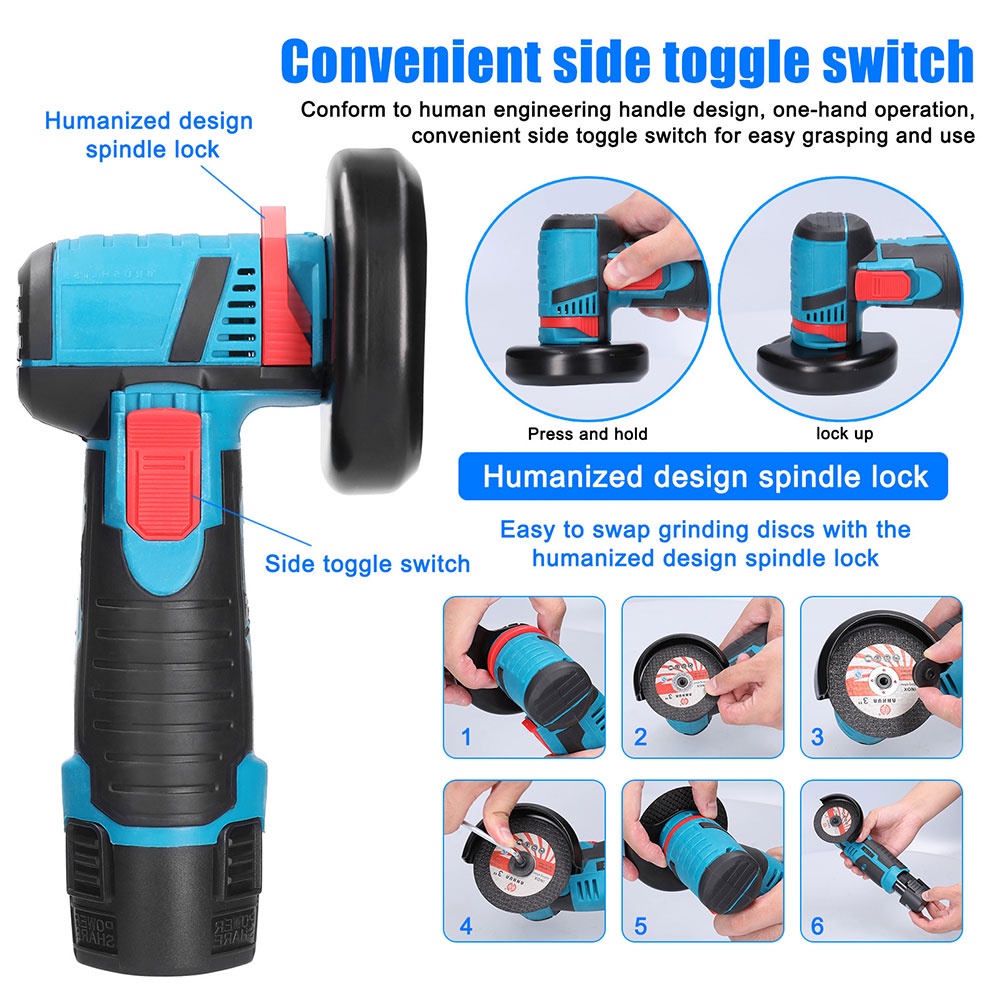 Ziqucu Máy Mài Điện Không Dây 12v 19500rpm