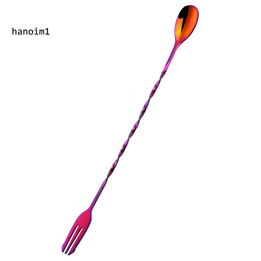 Muỗng Khuấy cocktail Hai Đầu Tay Cầm Dài Bằng Thép Không Gỉ Dễ Vệ Sinh