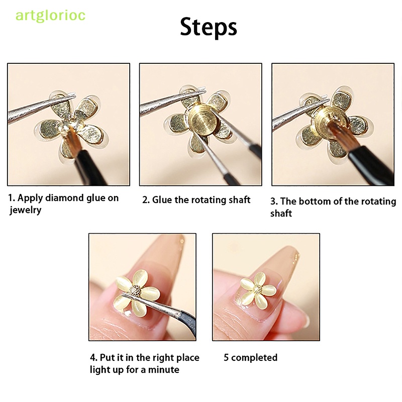 Aart Set 5 Vòng Bi Xoay Được Dùng Trang Trí Móng Tay vn