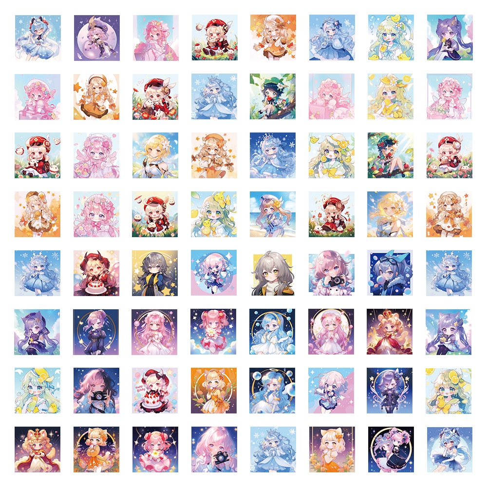 Bộ 60 Miếng Dán Trang Trí Mũ Bảo Hiểm / Bút Chì Họa Tiết graffiti Dễ Thương