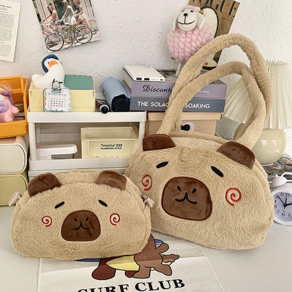 Shanhai capybara Túi Đeo Chéo Hình Thú Nhồi Bông Hoạt Hình Đáng Yêu