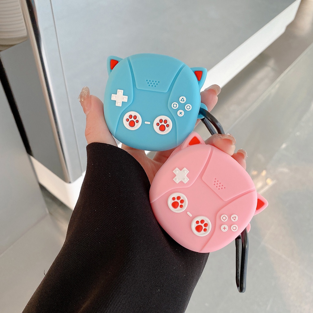 Vỏ Bảo Vệ Hộp Sạc Tai Nghe samsung galaxy buds pro & buds live & buds fe 3d Bằng Silicon Chống Sốc Hình Tai Mèo Dễ Thương