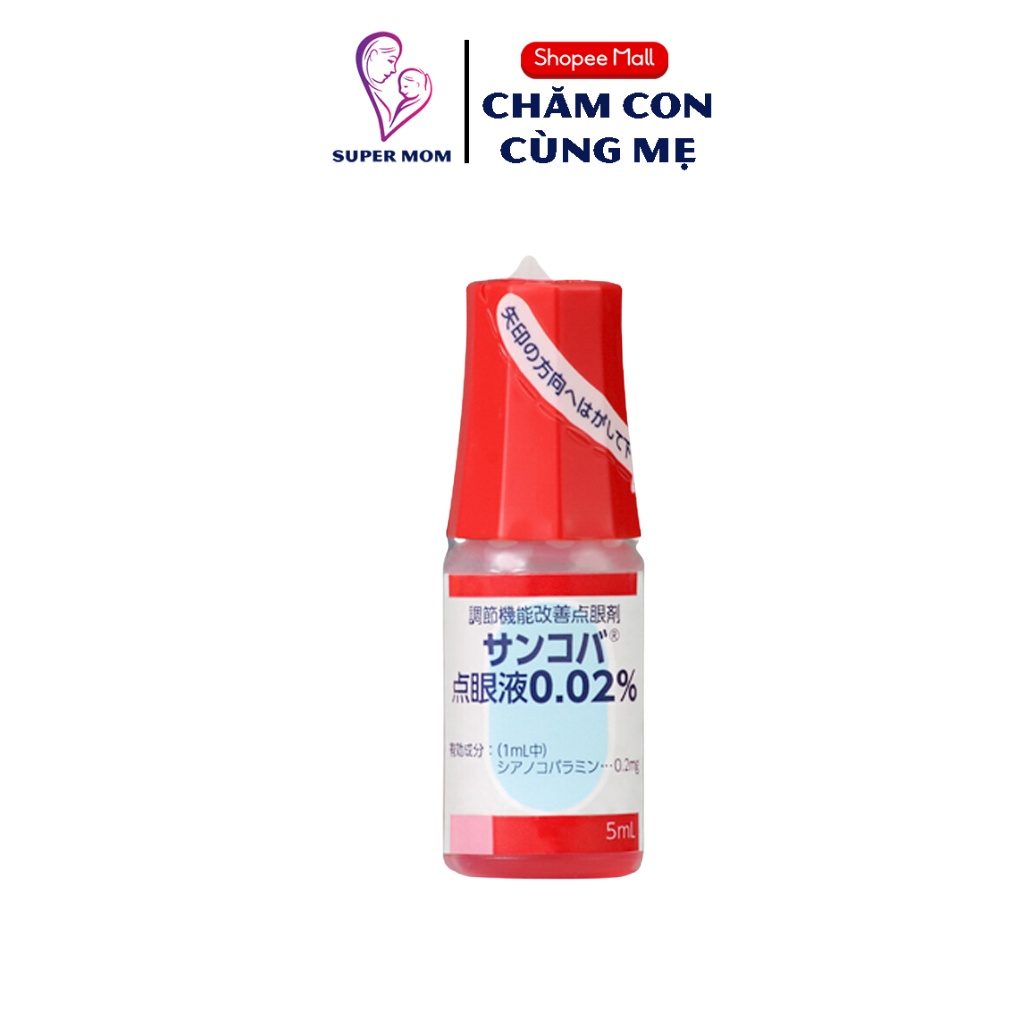 Nước nhỏ mắt Sancoba Nhật Bản 5ml dùng cho người mỏi mắt, cận thị, hay dùng máy tính