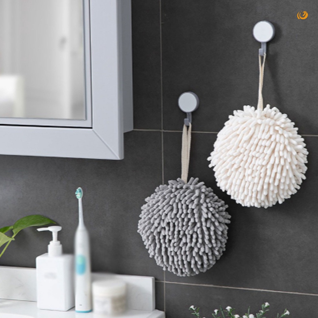 Khăn Lau Tay Bằng Sợi microfiber Mềm Mại Thấm Hút Nước Nhanh Khô Kèm Móc Treo Tiện Dụng Cho Nhà Bếp / Phòng Tắm