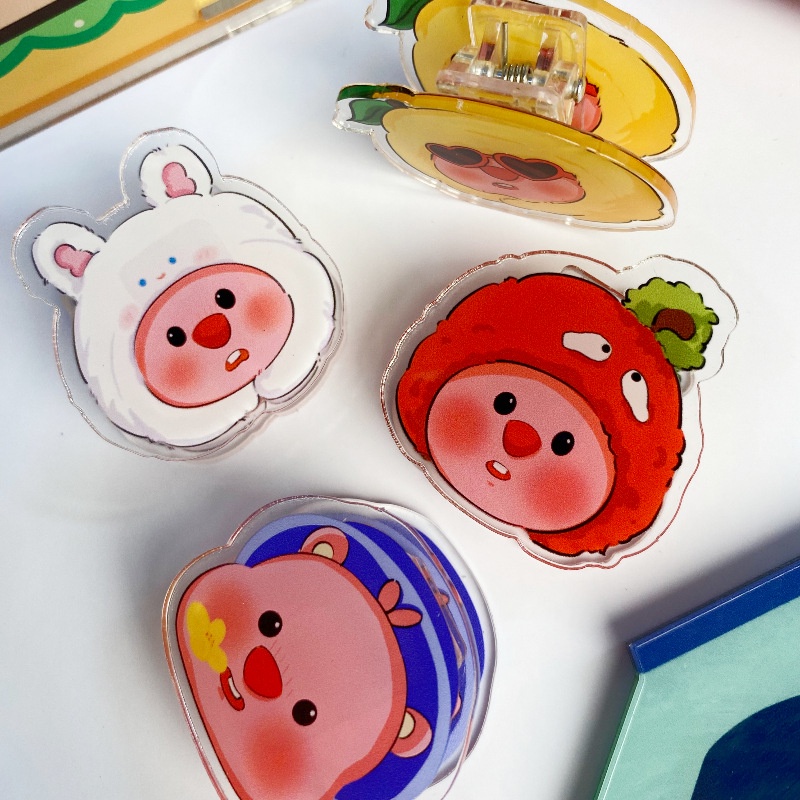 Dễ Thương Loopy Văn Phòng Phẩm Kẹp Pp Kẹp Acrylic Sổ Tay Kẹp Hoạt Hình Học Sinh Tập Tin Kiểm Tra Kẹp Giấy -top3C01
