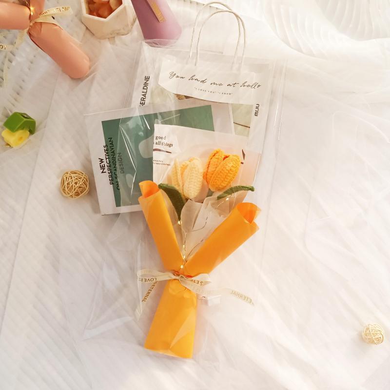 Hoa Tulip Handmade loang màu siêu xinh,bó hoa tốt nghiệp cute handmade làm từ len mix,tặng người yêu