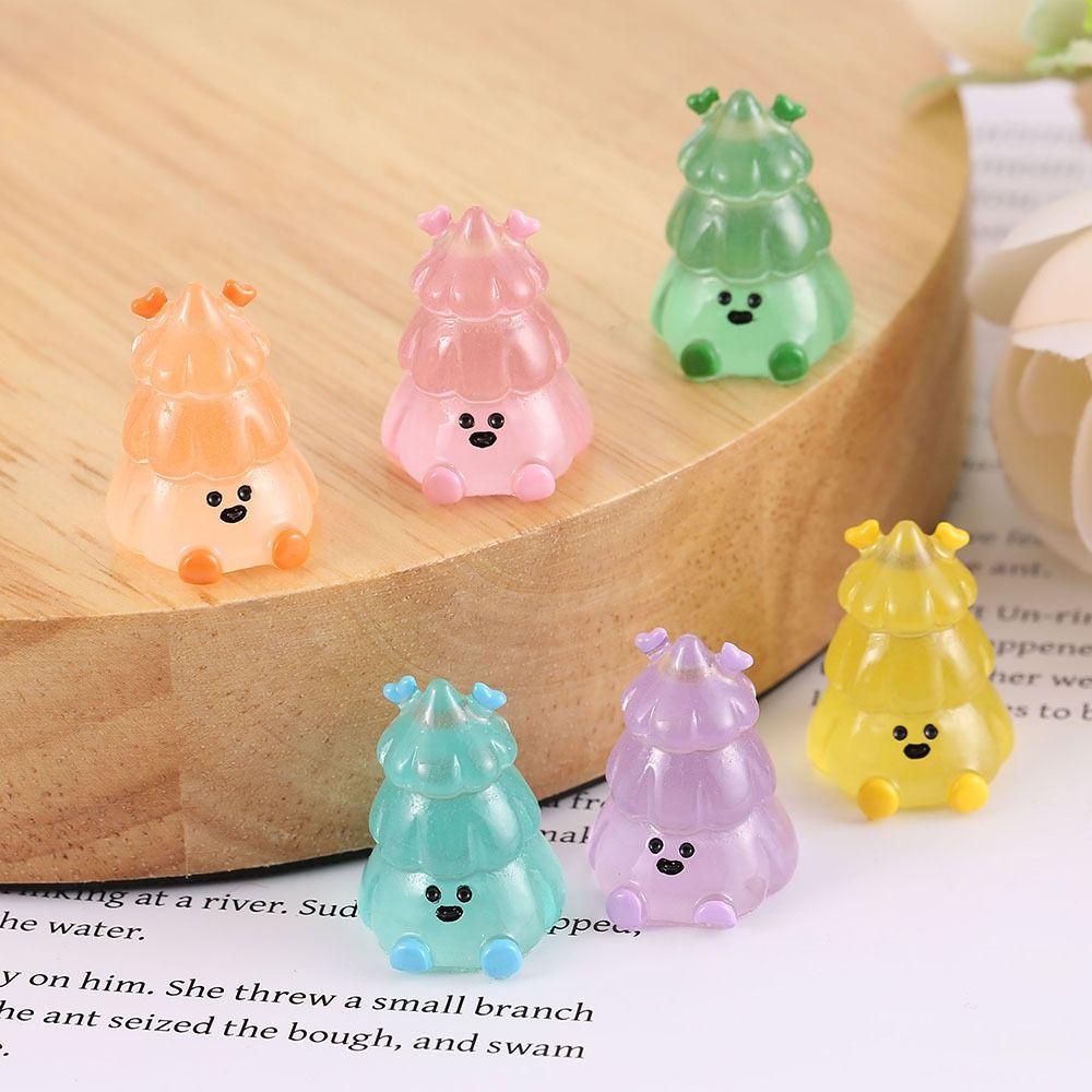 Mmluck Đồ trang trí Cây Thông Giáng Sinh Phát Sáng Bằng Nhựa resin Thủ Công Trang Trí Phong Cảnh Giáng Sinh