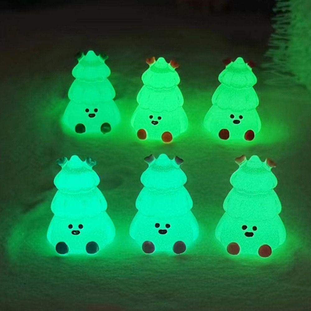 Mmluck Đồ trang trí Cây Thông Giáng Sinh Phát Sáng Bằng Nhựa resin Thủ Công Trang Trí Phong Cảnh Giáng Sinh