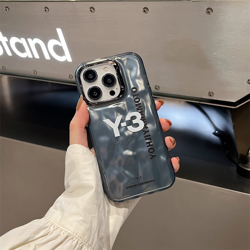 Ốp Điện Thoại Cứng Mạ Điện Hình Sóng Nước y-3 Cho iphone 14 / 13 / 12 pro max / 13pro / 12pro / 12 / iphone 15 / 14 pro max