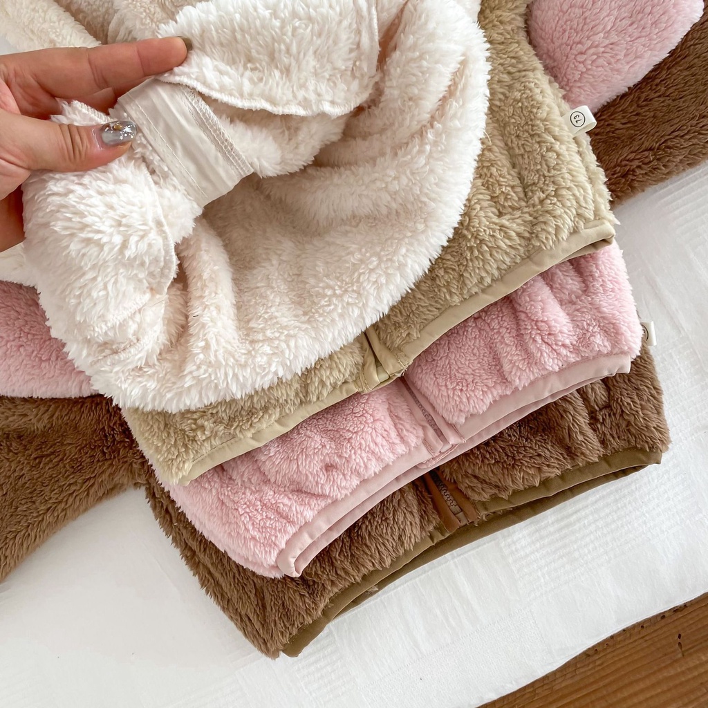 Áo Khoác Giữ Ấm Bốn Màu In Họa Tiết Thỏ Hoạt Hình Dễ Thương Thời Trang Thu Đông Cho Bé Trai Và Gái 1-3 Tuổi