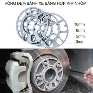 Combo 2 miếng đệm bánh xe hơi bằng hợp kim nhôm, loại dày 3-5-8-10mm tùy chọn