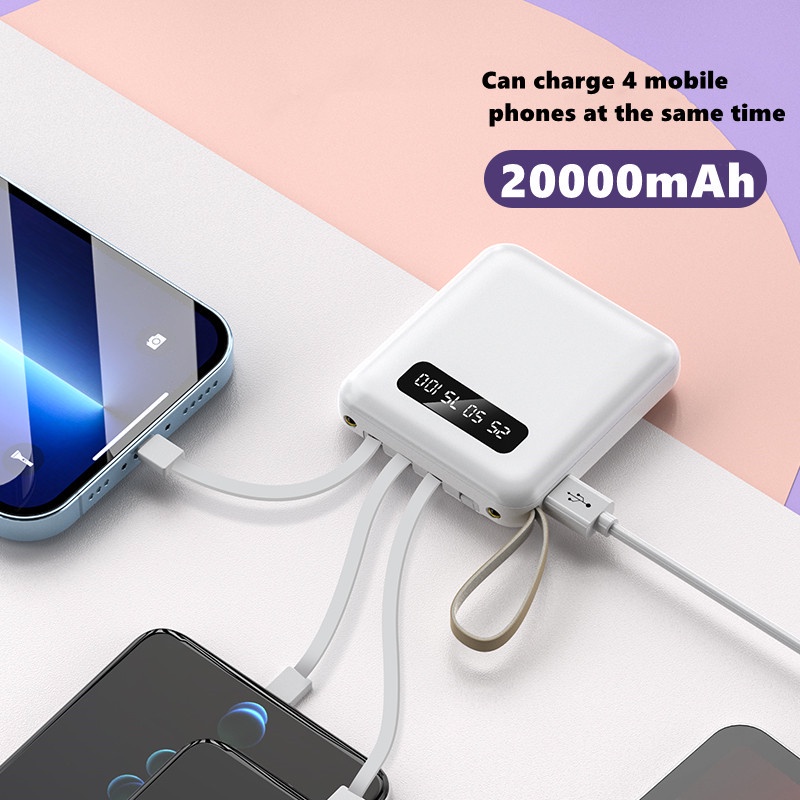 Pin Sạc Dự Phòng Mini 20000mAh LAMJAD Với 4 Cổng Ra Micro USB / Type-C Tiện Dụng