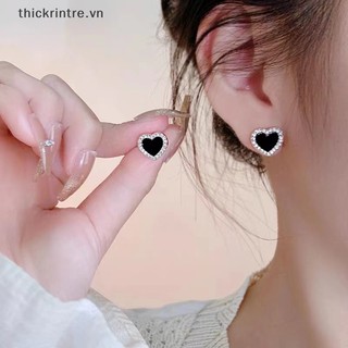 Bông tai đính đá hình trái tim dễ thương cho nữ