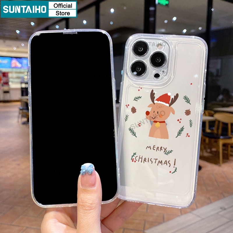 Suntaiho Ốp Điện Thoại tpu Mềm Chống Sốc Họa Tiết Giáng Sinh Cho iphone 15 14 12 13 11 pro max ip 7 8 plus iphon x xs xr xs max