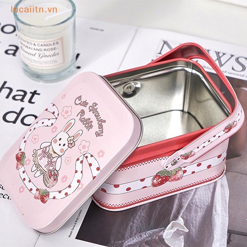 1 Hộp Đựng Bánh Kẹo Hình Vali Nhỏ Bằng Thiếc Phong Cách vintage