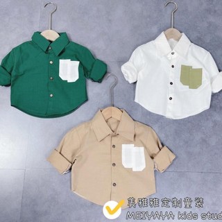 Sơ mi linen xước cho bé trai 8-18kg