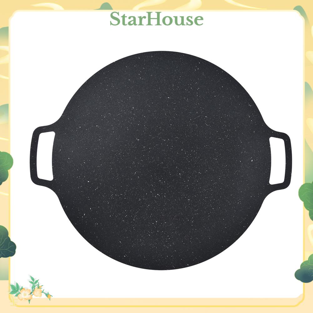 StarHouse Chảo nướng BBQ Hàn Quốc sắt chống dính Khay tròn chịu nhiệt cho bánh xèo bụng heo