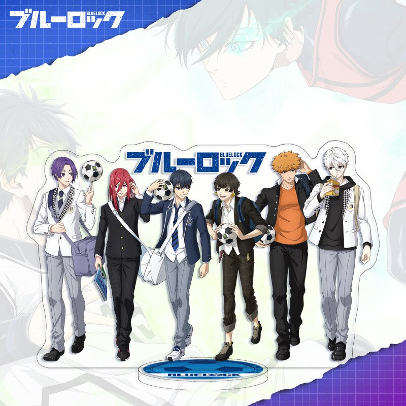 Mô hình Standee Football Anime Blue Lock Kira Ryosuke Isagi Yoichi Bachira Meguru Chigiri Hyoma để bàn tượng trong suốt