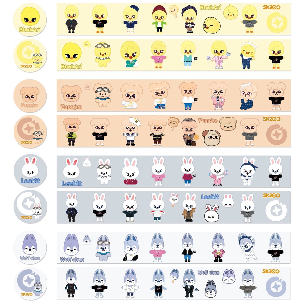 StrayKids SKZ Cartoon Pocket Washi Tape Diy Stickers