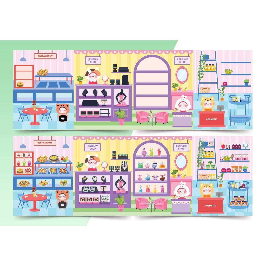 Sách Trò chơi Đồ hàng Đi Siêu Thị  - Sách tương tác bóc dán sticker cho bé