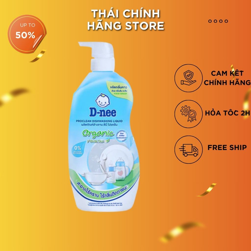 Nước rửa bình sữa Dnee Organic Chai 600ml XD