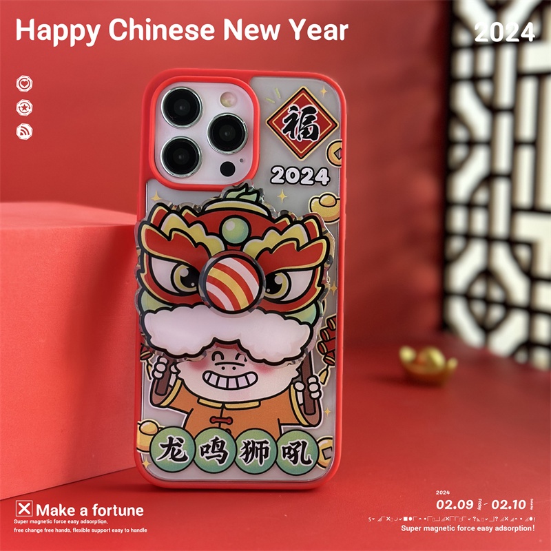 Ốp Điện Thoại Họa Tiết Sư Tử Bắt Mắt Cho iphone 15 14 pro max 13 12 pro 11pro max Giá Đỡ