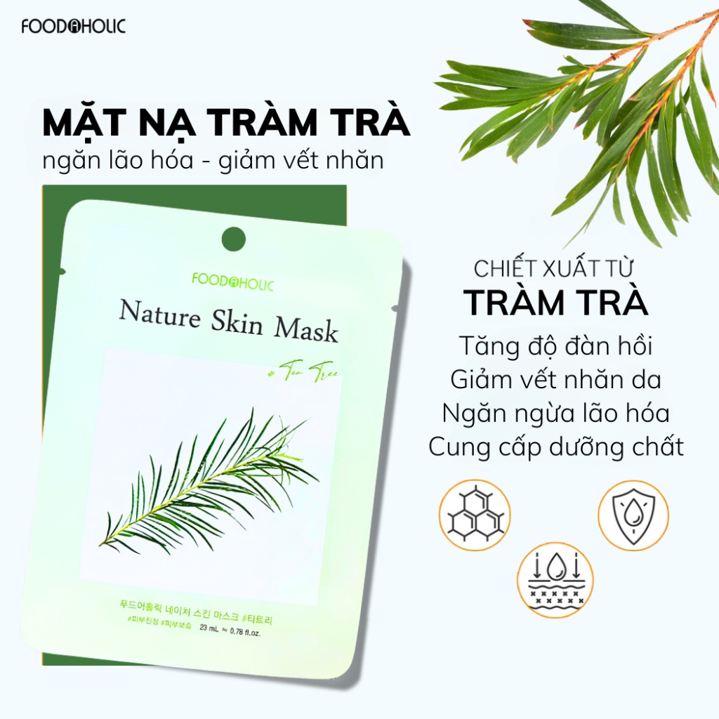 Mặt Nạ Thiên Nhiên Dưỡng Ẩm Giảm Mụn Trắng Da 3D Foodaholic Nature Skin Mask 23g