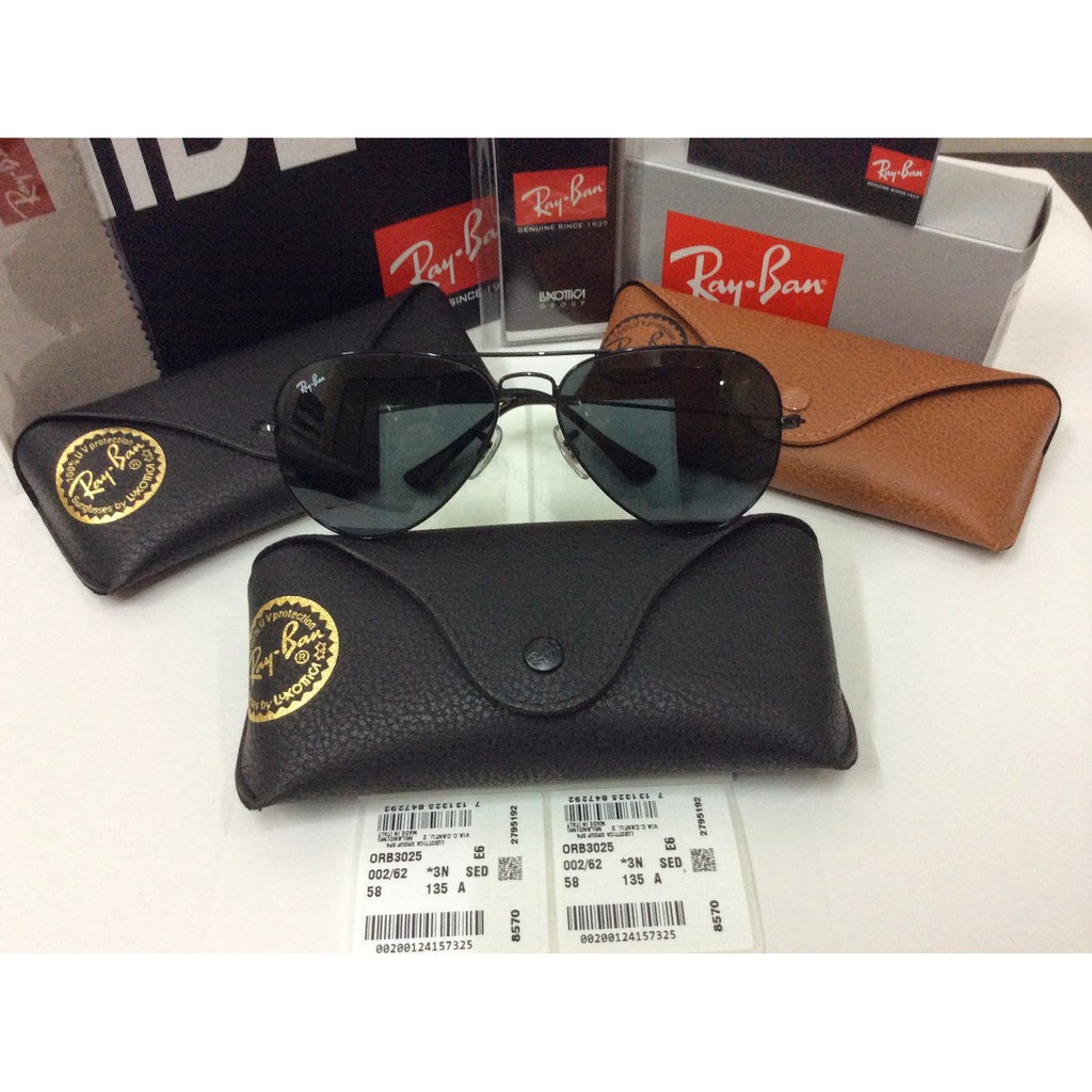 Kính râm thông thường thời trang phi công Rayban chính hãng Rb3025 002 / 62