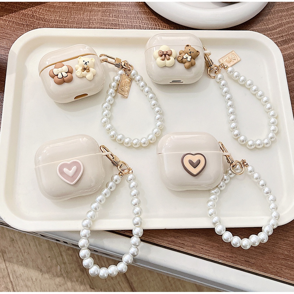 Ốp Tai Nghe Cho Lenovo Thinkplus LP40 LP40 Pro Thanh Lịch Trái Tim Tình Yêu Gấu Dễ Thương Trang Trí 