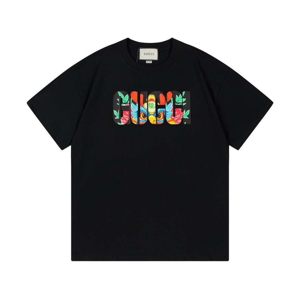 Gucci Áo Thun Tay Ngắn Cổ Tròn Dáng Rộng Thời Trang Mùa Hè Cho Nam Và Nữ
