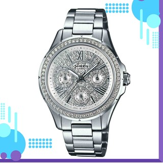Đồng hồ nữ dây thép mặt kính sapphire chống nước casio sheen she-3504d-7a hàng chính hãng new