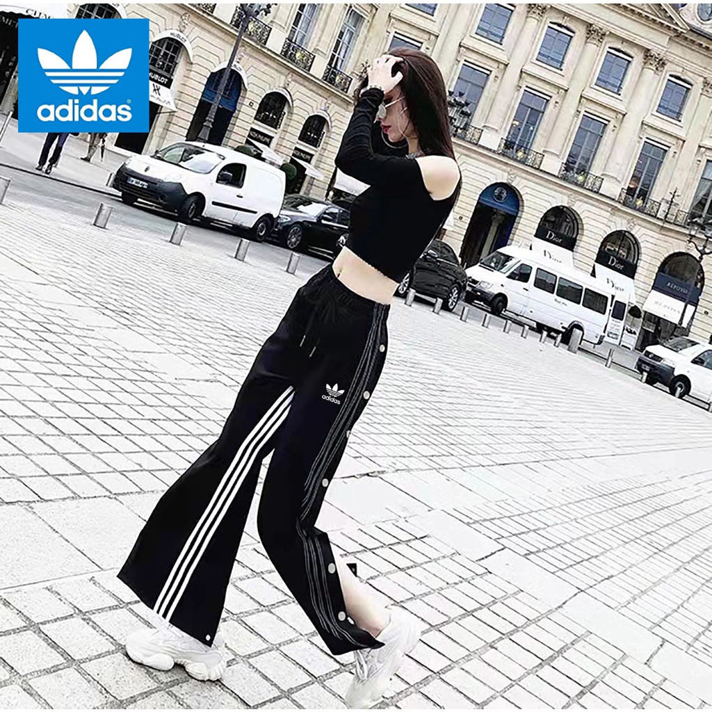 Quần Thể Thao adidas Ống Rộng Phối Nút Thời Trang Cho Nam Và Nữ