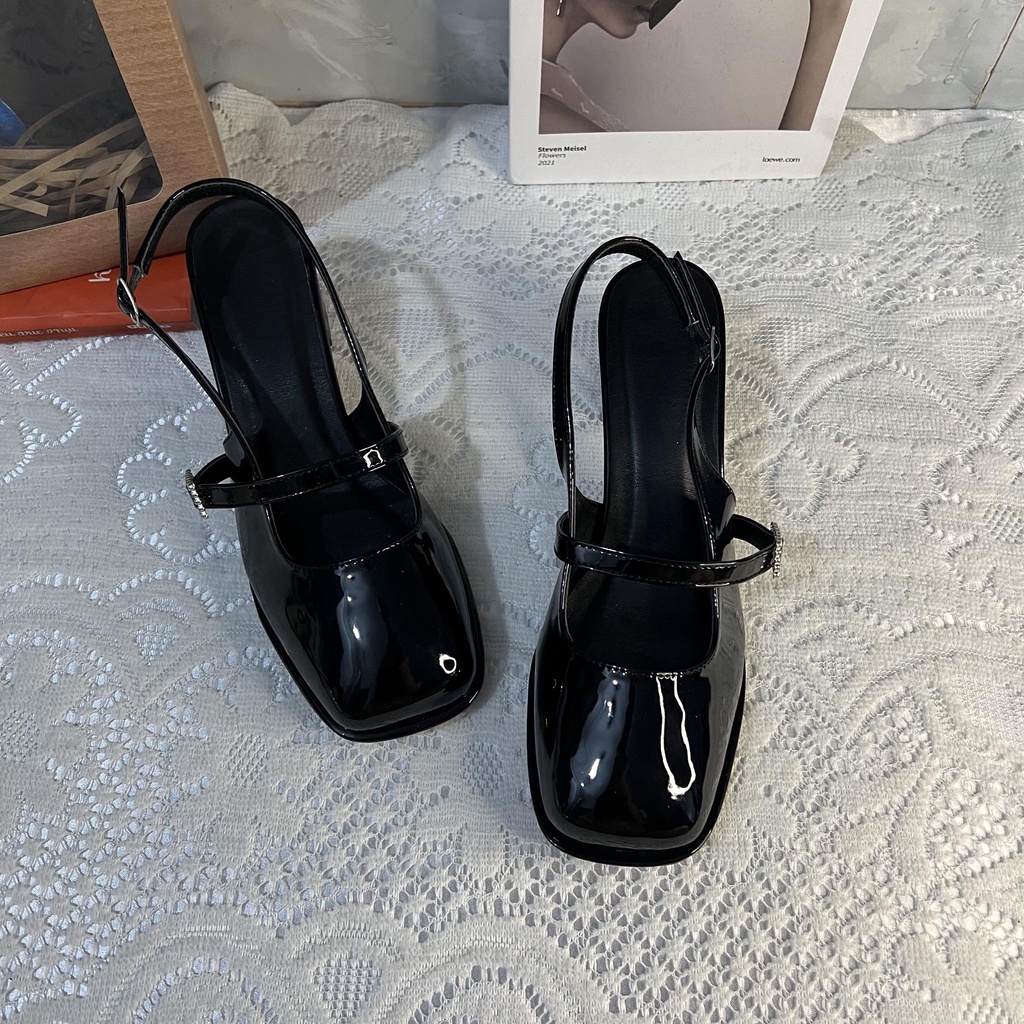 Giày cao gót mũi vuông bigsize tiểu thư cao 5 cm size 40-44