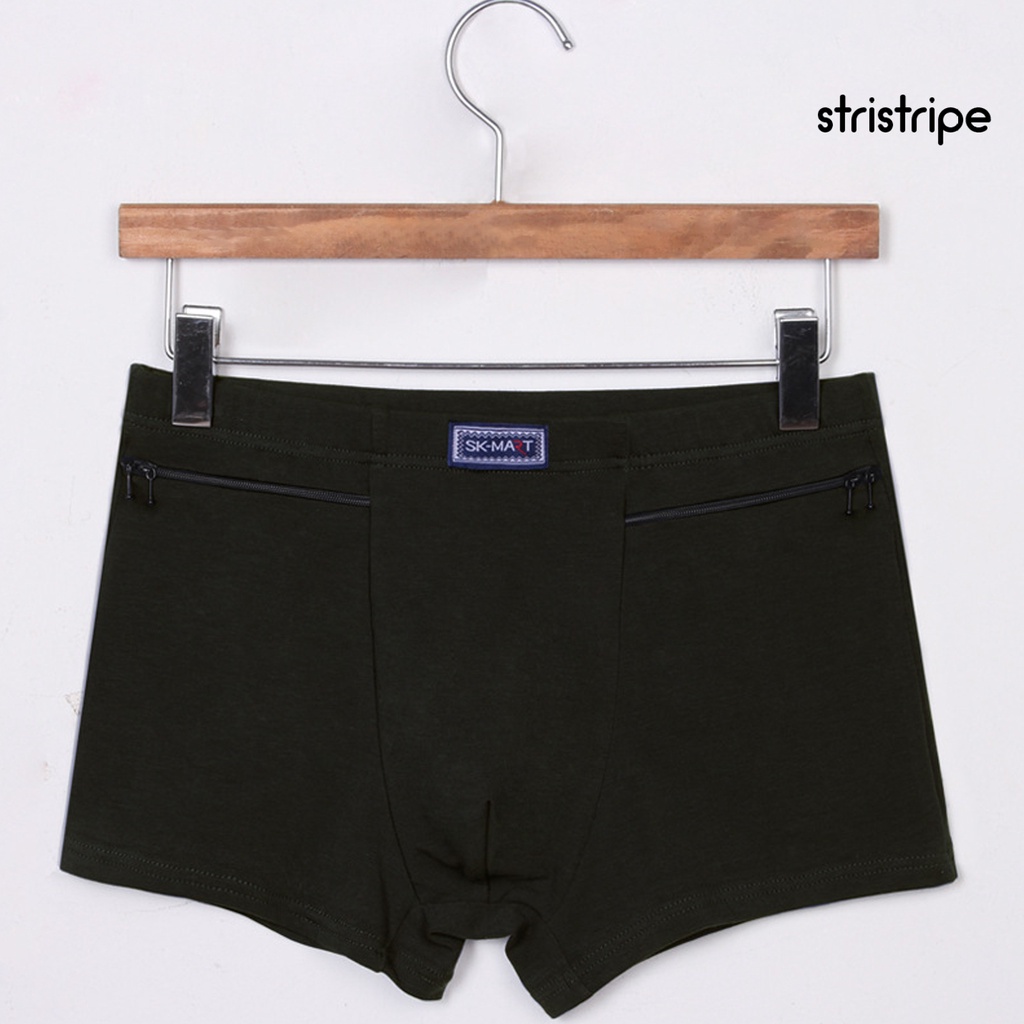 Quần Lót Chữ u Màu Trơn Có Túi Khóa Kéo Chống Trộm Cho Nam