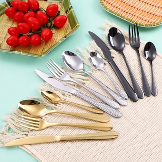 Katelv set 4 Muỗng Nĩa Ăn Bằng Thép Không Gỉ