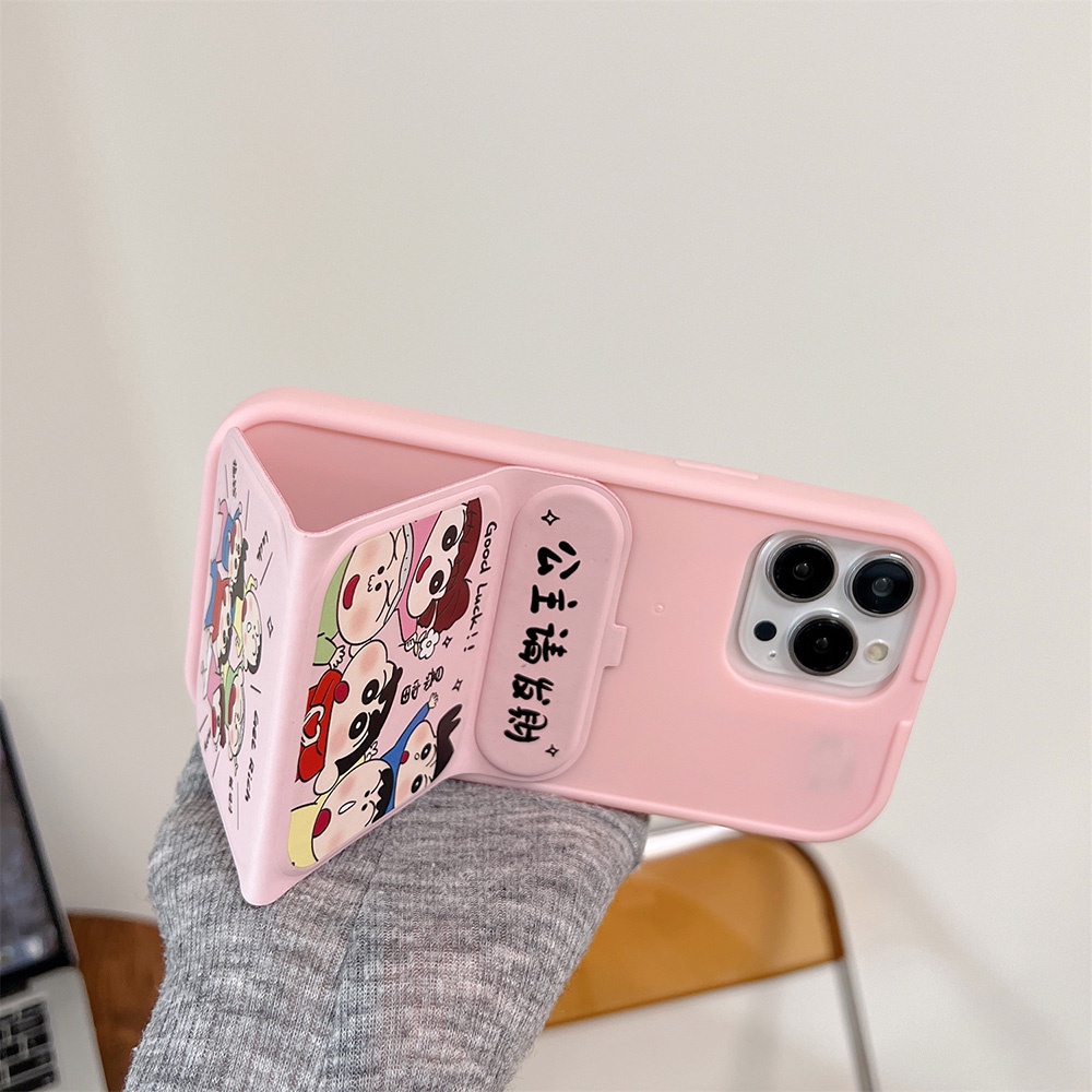 Ốp Điện Thoại Da Gập Gọn In Hình Cậu Bé Bút Chì shin chan Cho iphone 15 14 pro max 13 12promax
