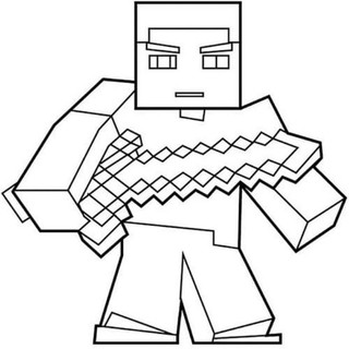 Minecraft - set 10 tờ tranh tô màu a4 a5 dành cho màu sáp, màu chì - anime comic manga tô màu