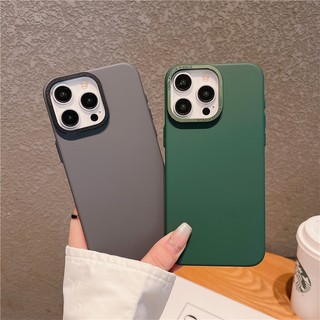 Tương Thích Cho Apple iPhone 13 Pro Max Kim Loại Bền Lỗ Lớn Khung Ống Kính Cảm Giác Da PC Vỏ Bảo Vệ Mặt Sau Vỏ