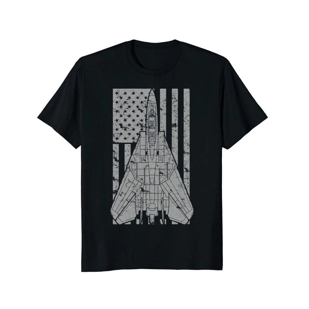 Nam Mới Mùa Hè F-14 Tomcat Jet Fighter Vintage Cờ Áo nam Thoáng Mát Áo Thun Cotton