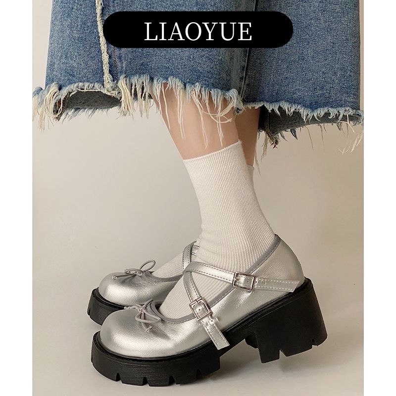 LIAOYUE Giày búp bê nữ Giày Mary jane đế bệt Đế da mềm đế êm Thoải Mái Xinh Xắn  B22G022 34Z230821